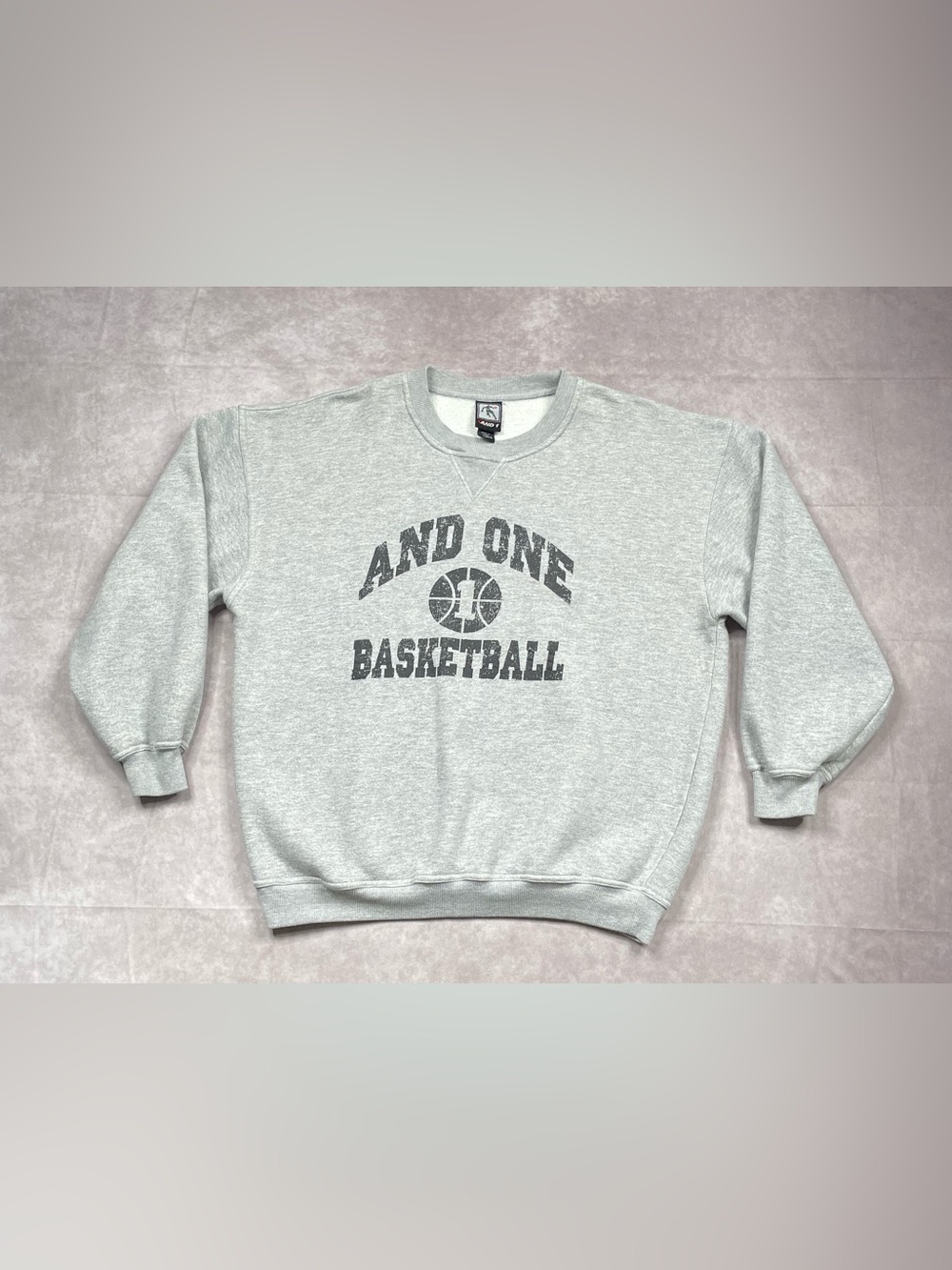 Vintage And1 Basketball Sweater Mens XL Gray Crewneck Pullover 90s Y2K Baggy